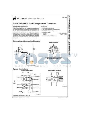 DS7800 datasheet - Dual Voltage Level Translator