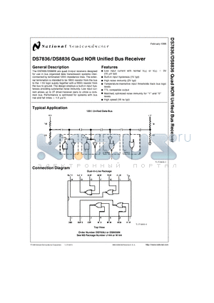 DS7836 datasheet - Quad NOR Unified Bus Receiver