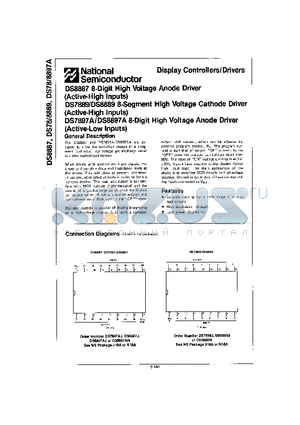 DS7889 datasheet - DISPLAY CONTROLLERS / DRIVERS