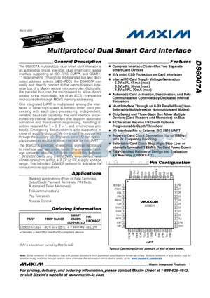 DS8007A datasheet - Multiprotocol Dual Smart Card Interface