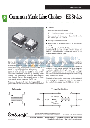 E3492-AL datasheet - Common Mode Line Chokes