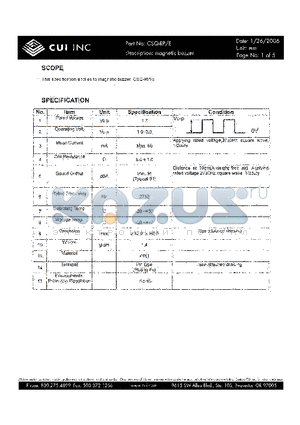 CSQ-RP-E datasheet - magnetic buzzer