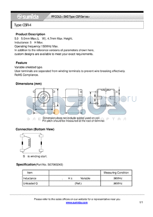 CSR-4 datasheet - RF COILS