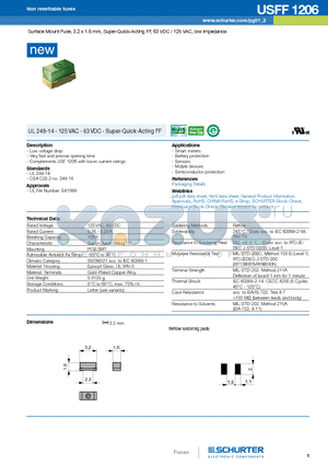 3413.0010.XX datasheet - UL 248-14 g 125 VAC g 63 VDC g Super-Quick-Acting FF