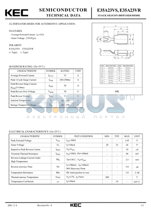 E35A23VR datasheet - STACK SILICON DIFFUSED DIODE