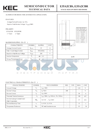 E35A2CBR datasheet - STACK SILICON DIFFUSED DIODE (ALTERNATOR DIODE FOR AUTOMOTIVE)