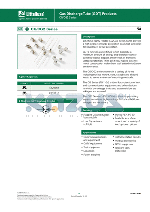 CG110 datasheet - Gas Discharge Tube (GDT) Products