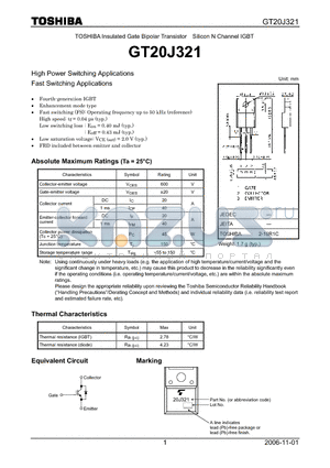 GT20J321_06 datasheet - Silicon N Channel IGBT High Power Switching Applications