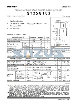 GT25G102 datasheet - N CHANNEL IGBT (STROBE FLASH APPLICATIONS)