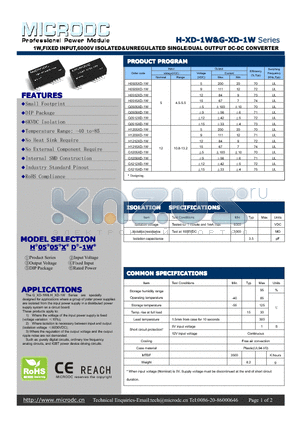 G0512XD-1W datasheet - 1W,FIXED INPUT,6000V ISOLATED&UNREGULATED SINGLE/DUAL OUTPUT DC-DC CONVERTER