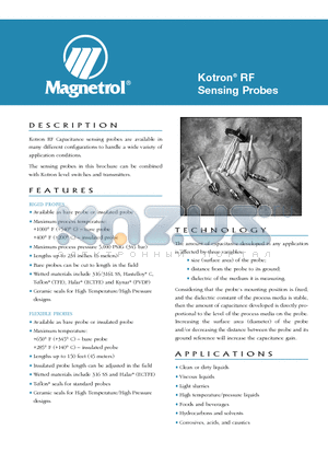 8AA1A1006 datasheet - Kotron^ RF Sensing Probes