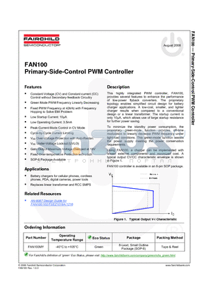 FAN100 datasheet - Primary-Side-Control PWM Controller