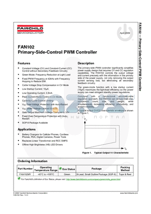 FAN102 datasheet - Primary-Side-Control PWM Controller