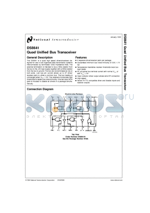 DS8641N datasheet - Quad Unified Bus Transceiver