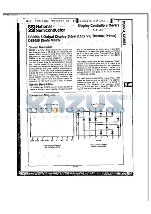 DS8654 datasheet - DISPLAY CONTROLLER/DRIVERS