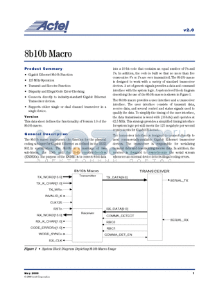 8B10B datasheet - 8b10b Macro
