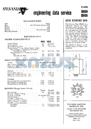 8BA8A datasheet - MINIATURE, MEDIUM MU TRIODE