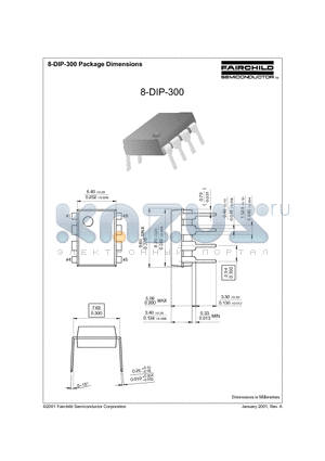 8DIP300 datasheet - 8-DIP-300 Package Dimensions