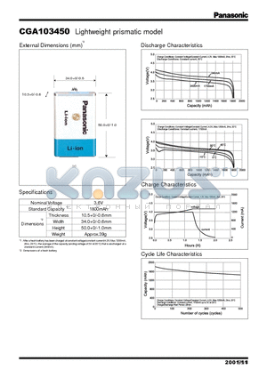 CGA103450 datasheet - LIGHTWEIGHT PRISMATIC MODEL