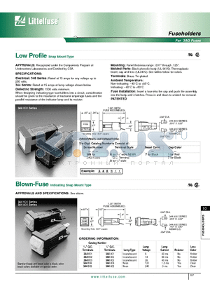 344601 datasheet - Low Profile Snap Mount Type