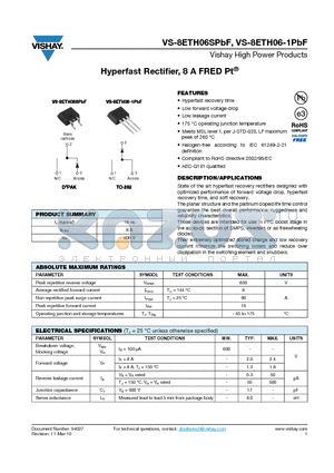 8ETH06SPBF_10 datasheet - Hyperfast Rectifier, 8 A FRED Pt