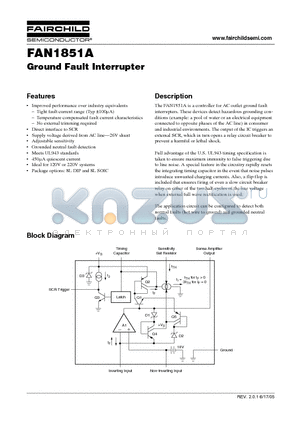 FAN1851AN datasheet - Ground Fault Interrupter