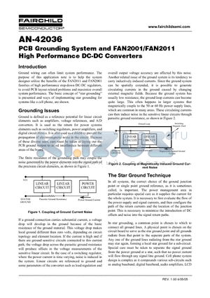 FAN2001 datasheet - PCB Grounding System and High Performance DC-DC Converters