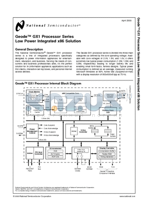 G1-266P-85-1.8 datasheet - Processor Series Low Power Integrated x86 Solution