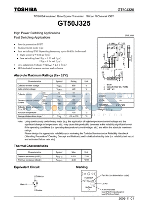 GT50J325 datasheet - Silicon N Channel IGBT High Power Switching Applications