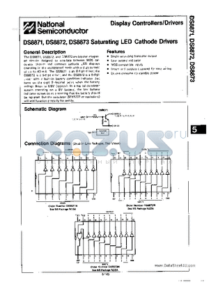 DS8873 datasheet - Display Controllers/Drivers