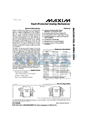 HI1-0509A-2 datasheet - Fault-Protected Analog Multiplexer