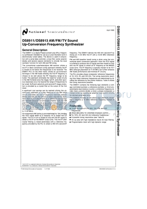 DS8913 datasheet - Sound Up-Conversion Frequency Synthesizer