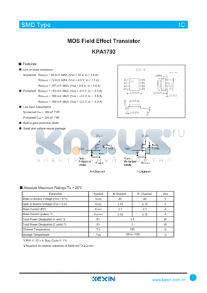 KPA1793 datasheet - MOS Field Effect Transistor