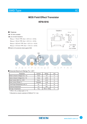 KPA1816 datasheet - MOS Field Effect Transistor