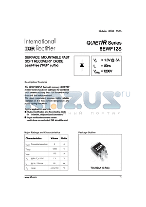 8EWF12S datasheet - SURFACE MOUNTABLE FAST SOFT RECOVERY DIODE