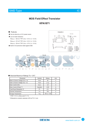 KPA1871 datasheet - MOS Field Effect Transistor