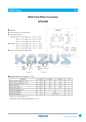 KPA1890 datasheet - MOS Field Effect Transistor