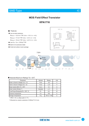 KPA1716 datasheet - MOS Field Effect Transistor