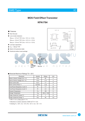 KPA1764 datasheet - MOS Field Effect Transistor