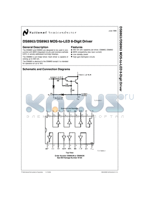 DS8963 datasheet - MOS-to-LED 8-Digit Driver