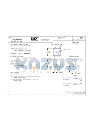 34565 datasheet - LM259X Inductor 100 uHY 2.50 ADC