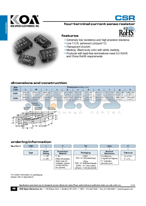 CSR1TTEB10L0D datasheet - four-terminal current sense resistor