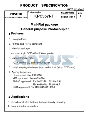 KPC357NT_12 datasheet - Mini-Flat package