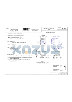 34589 datasheet - LM259X Inductor 330 lHy .42 ADC