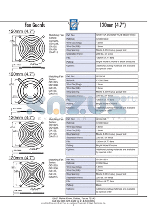 G109-15A datasheet - Fan Guards