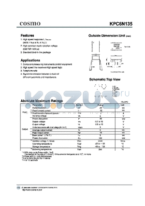 KPC6N135 datasheet - Outside Dimension:Unit