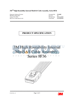 8F36 datasheet - 3MTM High Routability Internal MiniSAS Cable Assembly, Series 8F36