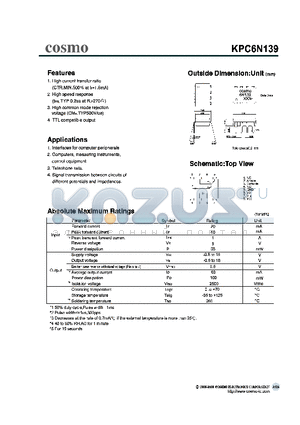 KPC6N139 datasheet - Outside Dimension unit