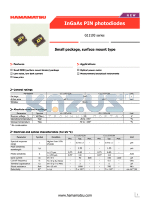 G11193 datasheet - Small package, surface mount type