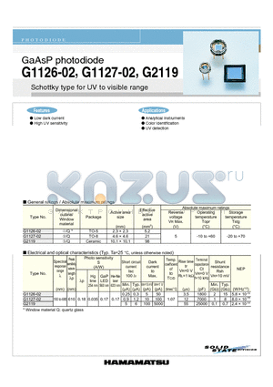 G1126-02 datasheet - GaAsP photodiode